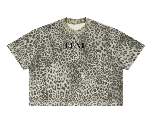 Luxe Cheeta Print Cropped Tee