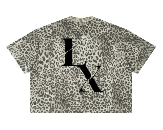 Luxe Cheeta Print Cropped Tee